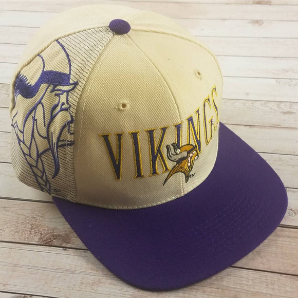 VTG 90s Minnesota Vikings SS Laser Snapback Hat - Picture 1 of 8